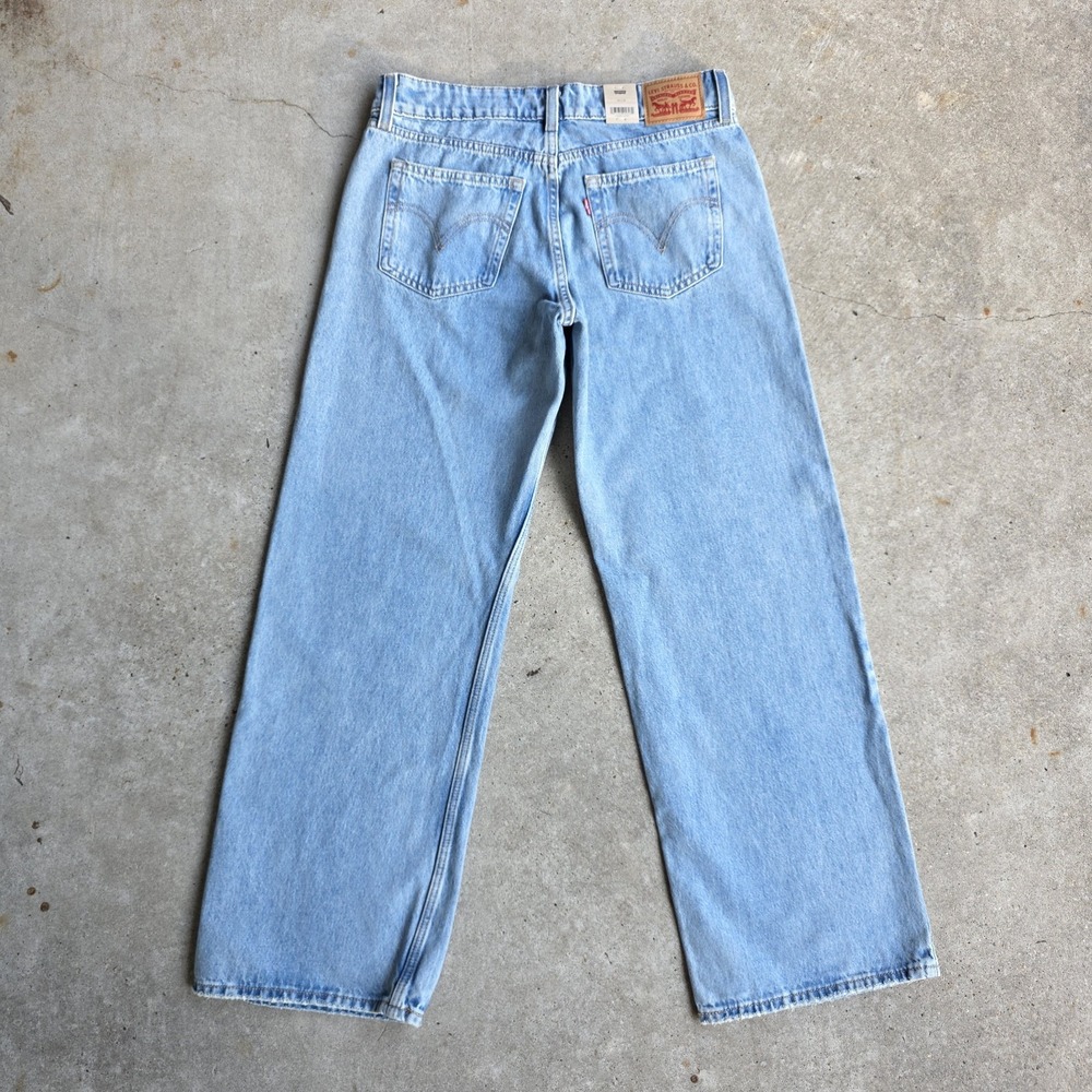 Levis Wide Leg Jeans Women's 30x32 Blue Low-Rise SuperLow Y2K Grunge Skater - Picture 11 of 11